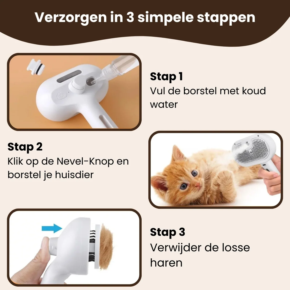CharmPaws Steami Pro Frisse Vacht Starter Set bundle with grooming tools and accessories for pet coat care.