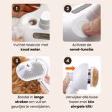 CharmPaws Steami Pro professional pet grooming brush with four-step design, showing its ergonomic handle and bristles for coat care.